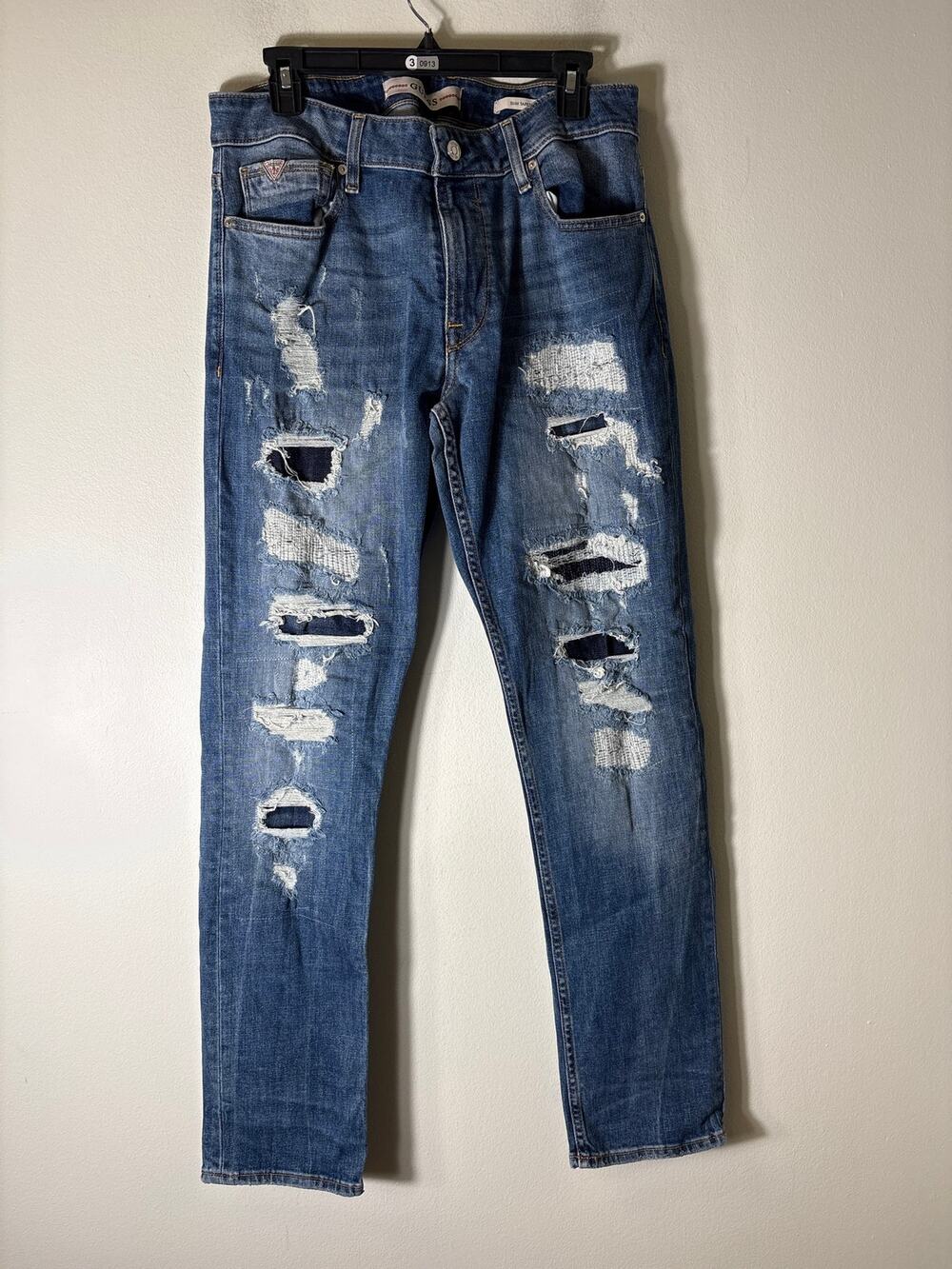 Mens Guess Slim Tapered Jeans Sz 34x32